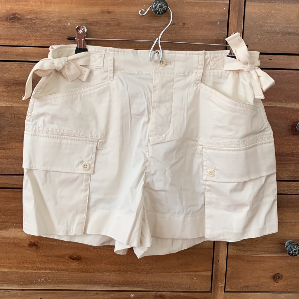 Final Price Nwt Ralph Lauren Shorts: Cream Color, Front & Back Pockets, Ties, 8p